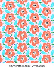 An vector illustration of colourful flower pattern