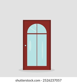 Vector illustration. Colourful realistic front doors,