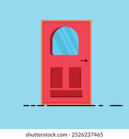 Vector illustration. Colourful realistic front doors,