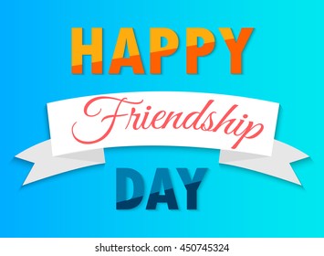 Vector illustration with colourful text for Happy Friendship day