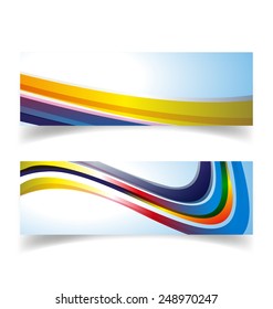 Vector illustration of  colourful wavy abstract ,banner set