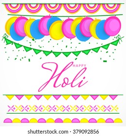 Vector illustration of colrful background for Indian festival Holi celebrations.