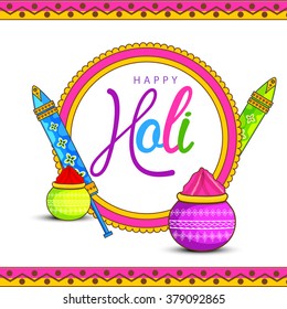 Vector illustration of colrful background for Indian festival Holi celebrations.