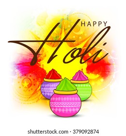 Vector illustration of colrful background for Indian festival Holi celebrations.