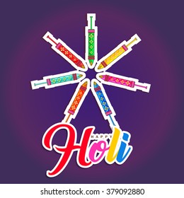 Vector illustration of colrful background for Indian festival Holi celebrations.