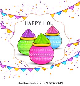 Vector illustration of colrful background for Indian festival Holi celebrations.