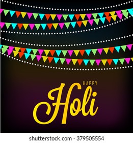 Vector illustration of colrful background for Indian festival Holi celebrations.