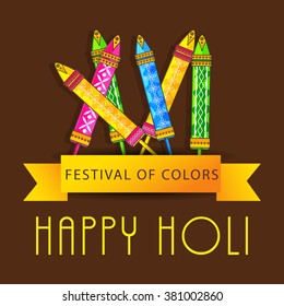 Vector illustration of colrful background for Indian festival Holi celebrations.
