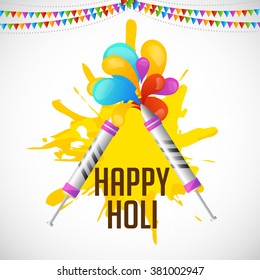 Vector illustration of colrful background for Indian festival Holi celebrations.
