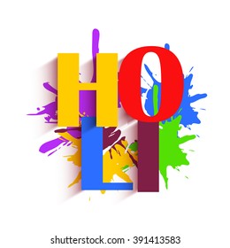 Vector illustration of colrful background for Indian festival Holi celebrations.