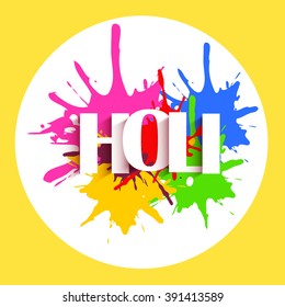 Vector illustration of colrful background for Indian festival Holi celebrations.
