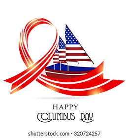 Vector illustration for Columbus Day on abstract background.