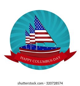Vector illustration for Columbus Day on abstract background.