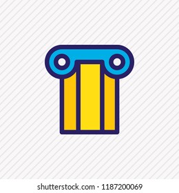 Vector illustration of column icon colored line. Beautiful architecture element also can be used as pillar icon element.
