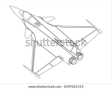 Vector illustration of combat airplane or attact jet fighter with solid background