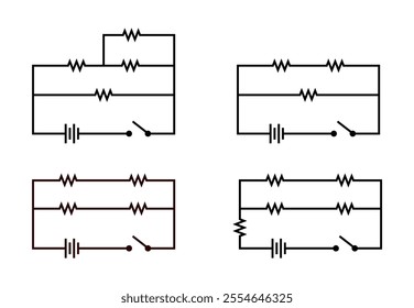 Vector illustration of a combination circuit on a white background.