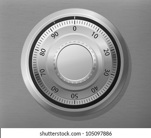 Vector illustration of combination lock wheel