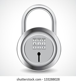 vector illustration of combination padlock