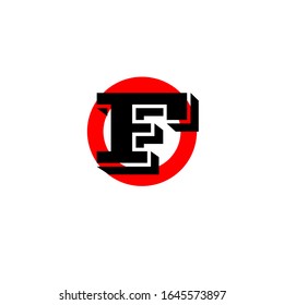 vector illustration combining a circle using the letter F