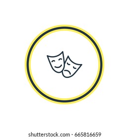 Vector Illustration Of Comedy Outline. Beautiful Cinema Element Also Can Be Used As Tragedy Element.