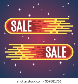 vector illustration. Comet on dark background.
