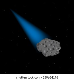 Vector illustration of the comet in outer spaces