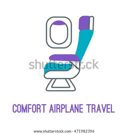 Vector Illustration Comfort Airplane Travel Thin Stock Image