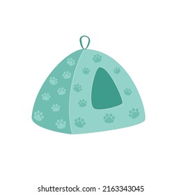 Vector illustration of comfortable house for pet. Flat line art style design for web, greeting card, banner.