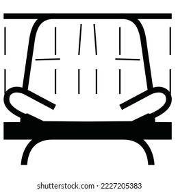 vector illustration of a comfortable sofa seating icon with a simple design. black and white color.