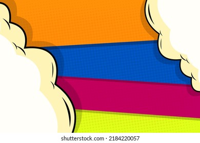 vector illustration comic background with cloud computing, pop art style