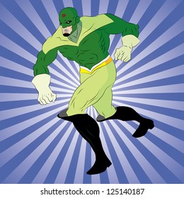 Vector illustration of comic book superhero