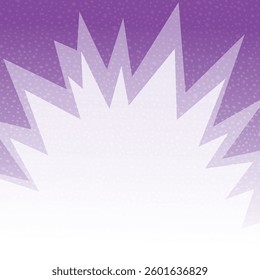 Vector illustration of a comic book-style burst explosion background with a purple gradient. Perfect for action scenes, dynamic storytelling, pop art, retro aesthetics, and expressive designs