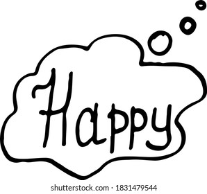 Vector illustration of comic doodle style phrases and words