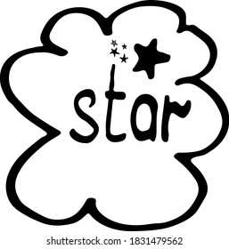 Vector illustration of comic doodle style phrases and words