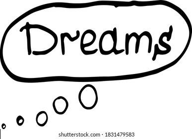 Vector illustration of comic doodle style phrases and words