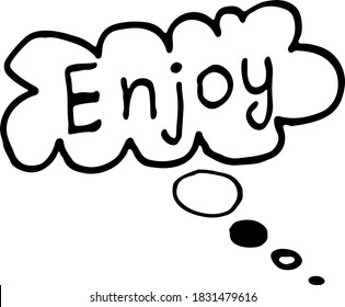 Vector illustration of comic doodle style phrases and words