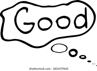 Vector illustration of comic doodle style phrases and words