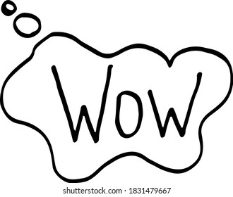 Vector illustration of comic doodle style phrases and words