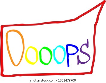 Vector illustration of comic doodle style phrases and words