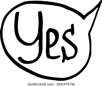 Vector illustration of comic doodle style phrases and words