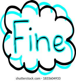 Vector illustration of comic doodle style phrases and words