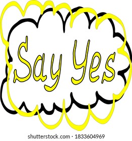 Vector illustration of comic doodle style phrases and words