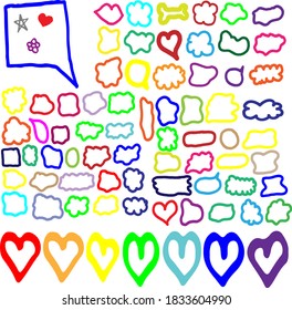 Vector illustration of comic doodle style phrases and words