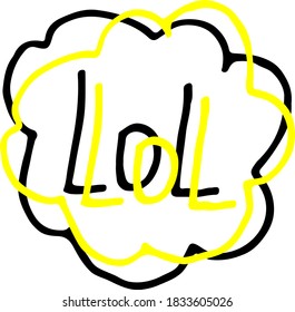 Vector illustration of comic doodle style phrases and words