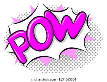 Vector Illustration Comic Sound Effect Pow Stock Vector (Royalty Free ...