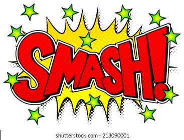 vector illustration of a comic sound effect smash