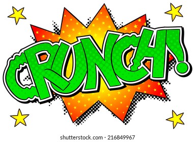 vector illustration of a comic sound effect crunch