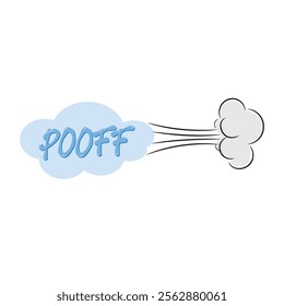 Vector illustration of a comic sound effect pooff, doodle cartoon