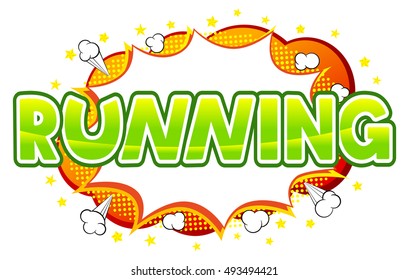 vector illustration of a comic sound effect running