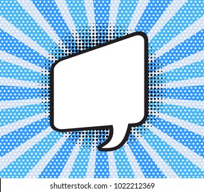 Vector illustration. Comic speech bubble of talk rectangular shape in pop art style. Empty element with contour for your dialogs